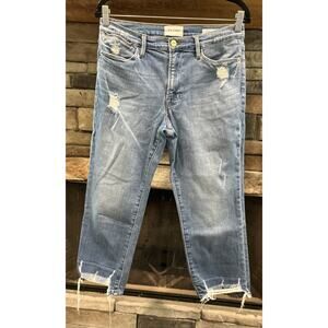 Women’s FRAME Le High Straight In Laskey Rips Jeans Size 30 *A7